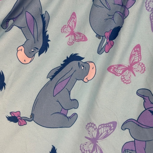 Disney Womens 3XL Two Pair Pajama Shorts Yellow Winnie the Pooh Blue Eeyore Knit - Picture 4 of 10